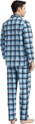GLOBAL Men's Pajamas Sets 100% Cotton Flannel Sleepwear Long-Sleeve top & Bottom in Saudi Arabia