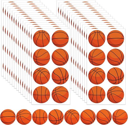 240 قطعة من ملصقات كرة السلة من الفينيل، ملصقات كرة السلة لزجاجة المياه للأطفال والبنات والأولاد، ملصقات كروية رياضية مقاومة للماء لرياضة كرة السلة والحفلات المفضلة ومكافأة مخطط الفخر والتقويم DIY Craft in Kuwait