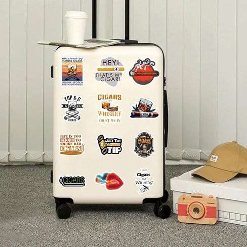 مجموعة 62 قطعة من ملصقات السيجار، ملصقات جمالية من الفينيل مقاومة للماء لزجاجة المياه، والكمبيوتر المحمول، والهاتف، ولوح التزلج، وسجل القصاصات، ومصد للأطفال والمراهقين والبالغين من أجل ديكور مستلزمات الحفلات in Kuwait