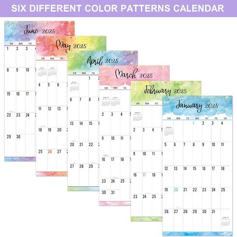 2025 Calendar - 12-Month 2025 Wall Calendar, Jan. 2025 - Dec. 2025, Large Print Big Grid, 12" x 24" (Open), Thick Paper in Saudi Arabia