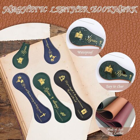 Christian Magnetic Leather Bookmarks - 3Pcs Bible Verse Leather Book Mark Religious Scripture Inspirational Bookmark Magnetic Page Clips for Book Lovers Students Teacher School Reading Gift in Kuwait