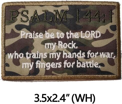 Set of 10 -Psalm 144:1 Iron-on/Sew-on Patch Embroidered Applique Emblem for Clothes, Dress, Hat, Jeans, DIY Accessories (10) in Saudi Arabia