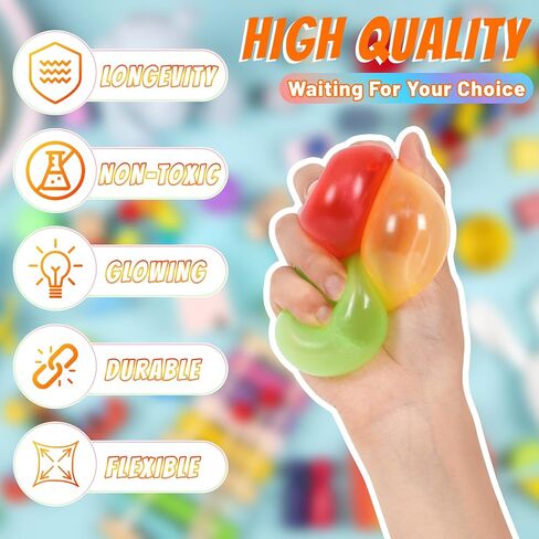 Invoibler 8 Pack Sticky Ceiling Balls, Sticky Balls That Stick to The Ceiling, Stress Anxiety Relief Toys Glow in The Dark, Autism & ADHD Toys, Party Favors Fidget Toys, for Kids and Adults in Saudi Arabia