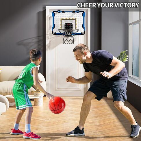 Indoor Basketball Hoop for Kids, Over The Door Mini Basketball Hoops, Mini Hoop with Scoreboard & 4 Balls, Kids Basketball Hoop Sport Toys Gifts for 5 6 7 8 9 10 11 12+ Year Old Boys in Saudi Arabia