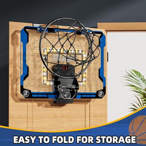 Indoor Basketball Hoop for Kids, Over The Door Mini Basketball Hoops, Mini Hoop with Scoreboard & 4 Balls, Kids Basketball Hoop Sport Toys Gifts for 5 6 7 8 9 10 11 12+ Year Old Boys in Saudi Arabia