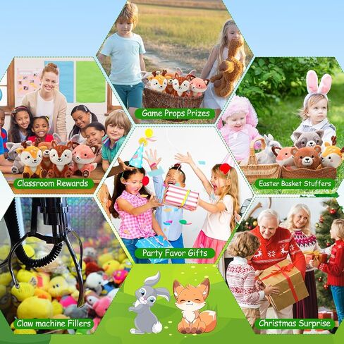6 Pcs Woodland Animals Plush Toys 7 Inch Bear Rabbit Squirrel Deer Raccoon and Fox Stuffed Animals for Birthday Gifts Baby Showers Party Decor in Saudi Arabia