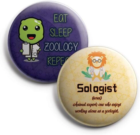 Creanoso Cute Zoology Sayings Button Pins (1-Set X 10 Buttons) - Stocking Stuffers Premium Quality Gift Token Ideas for Men, Women, Adults, Professionalss - Corporate Giveaways & Party Favors in Saudi Arabia