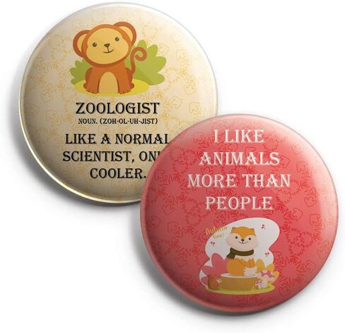 Creanoso Cute Zoology Sayings Button Pins (1-Set X 10 Buttons) - Stocking Stuffers Premium Quality Gift Token Ideas for Men, Women, Adults, Professionalss - Corporate Giveaways & Party Favors in Saudi Arabia