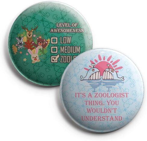 Creanoso Cute Zoology Sayings Button Pins (1-Set X 10 Buttons) - Stocking Stuffers Premium Quality Gift Token Ideas for Men, Women, Adults, Professionalss - Corporate Giveaways & Party Favors in Saudi Arabia