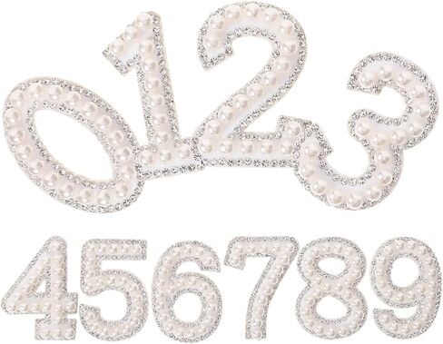Operitacx 1 Set Pearl Letter Patches, Fabric Pearl Number Sticker Letter Patches Stick on Embroidered Patches, Pearl Iron on Letters for Decor Backpack Hat Non-Woven Fabric in Kuwait