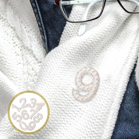 Operitacx 1 Set Pearl Letter Patches, Fabric Pearl Number Sticker Letter Patches Stick on Embroidered Patches, Pearl Iron on Letters for Decor Backpack Hat Non-Woven Fabric in Kuwait