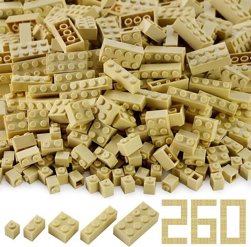 Feleph 260 Pieces Trans-Clear Bulk Bricks Classic Building Creative Play Blocks Set Parts Toy Accessories Compatible with Major Brick Brands (Clear)… in Saudi Arabia