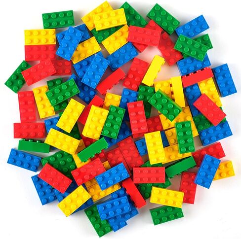 Strictly Briks Compatible with Lego Classic Bricks Starter Kit, Blue, Green, Red & Yellow, 2x4 Studs - Creative Play Set for Above 3 - Compatible with All Brands - 96 Piece Building Blocks for Kids in Saudi Arabia