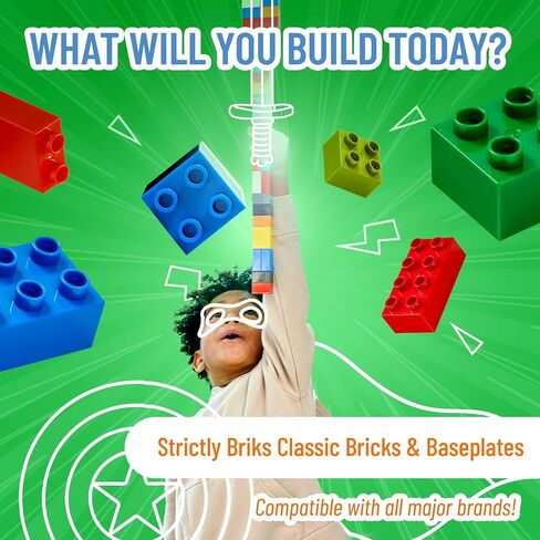 Strictly Briks Compatible with Lego Classic Bricks Starter Kit, Blue, Green, Red & Yellow, 2x4 Studs - Creative Play Set for Above 3 - Compatible with All Brands - 96 Piece Building Blocks for Kids in Saudi Arabia