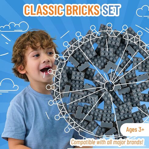 Strictly Briks Compatible with Lego Classic Bricks Starter Kit, Blue, Green, Red & Yellow, 2x4 Studs - Creative Play Set for Above 3 - Compatible with All Brands - 96 Piece Building Blocks for Kids in Saudi Arabia