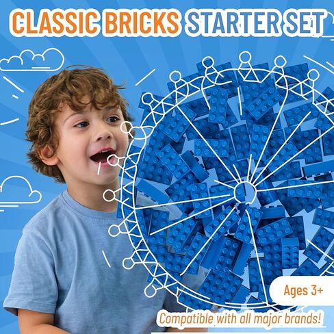 Strictly Briks Compatible with Lego Classic Bricks Starter Kit, Blue, Green, Red & Yellow, 2x4 Studs - Creative Play Set for Above 3 - Compatible with All Brands - 96 Piece Building Blocks for Kids in Kuwait