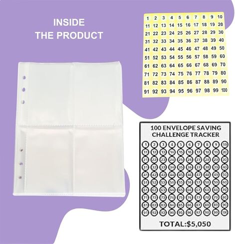 100 envelopes money saving challenge Flownwing Money Saving Challenge Book with money saving binder and monthly budget planner the best for finance planner live!! (Blue) in Saudi Arabia