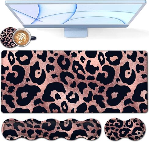 Desk Pad, Keyboard Mouse Pad Set, Extended Gaming Mouse Pad+ Ergonomics Memory Foam Wrist Rest Support,31.5x11.8in Waterproof Large Mouse Pad for Home Office,Chaos Coordinator Sunflower XXL Mouse Mat in Kuwait