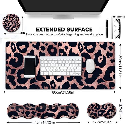 Desk Pad, Keyboard Mouse Pad Set, Extended Gaming Mouse Pad+ Ergonomics Memory Foam Wrist Rest Support,31.5x11.8in Waterproof Large Mouse Pad for Home Office,Chaos Coordinator Sunflower XXL Mouse Mat in Kuwait
