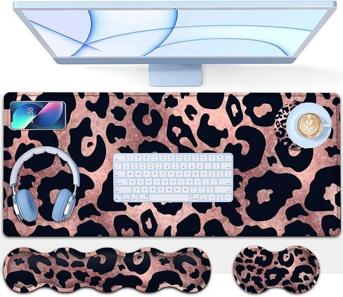 Desk Pad, Keyboard Mouse Pad Set, Extended Gaming Mouse Pad+ Ergonomics Memory Foam Wrist Rest Support,31.5x11.8in Waterproof Large Mouse Pad for Home Office,Chaos Coordinator Sunflower XXL Mouse Mat in Kuwait