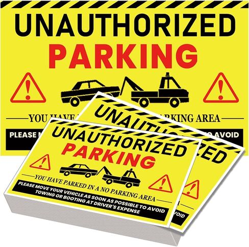 100 Pack Parking Violation Stickers Notice Parking Tickets No Parking Stickers - 5 x 8 Inch Bad Parking Stickers Tow Warning You are Illegally Parked Multi Reasons for Car Window (Green) in Kuwait