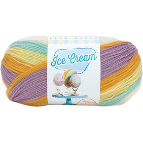 Lion Brand Yarn 923-204 Ice Cream Yarn, Banana Split