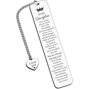 Daughter Gifts from Mom Dad Stocking Stuffer Gifts for Daughter Birthday Gifts for Daughter Inspirational Bookmark Gifts to My Daughter Giftschristmas White Elephant Gifts for Duaghter