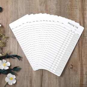Reading Record Bookmark 15 PCS Reading List Bookmark 7.8"×3.3" Book Tracker Bookmark White Reading Record Bookmark Libraries Cards Book Tracker Kit for Book Lover Reader Student Teacher