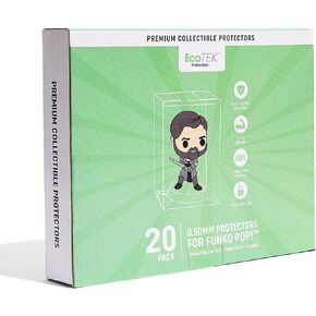 (20 Pack) EcoTEK Protectors Pop Protector Compatible with - 0.50mm 4" Inch Funko POP! Figures, Strong, Clear Pop Case, Acid Free