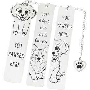 3pcs Funny Dog Bookmarks for Women, Reading Gifts for Dog Lovers Cute Book Marks Gift for Reading Women Bookworm Book Lovers Book Reading Accessories Christmas Stocking Stuffers for Women (Set A)