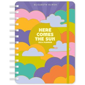 Elizabeth Olwen 2024 Weekly Planner: Here Comes the Sun | Travel-Size 12-Month Calendar | Compact 5" x 7" | Flexible Cover, Wire-O Binding, Elastic Closure, Inner Pockets