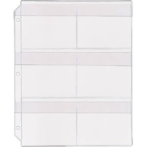 StoreSMART® 6-Pocket Clear Vinyl Binder Page with Flaps - 10-Pack - SPT600-6F-10