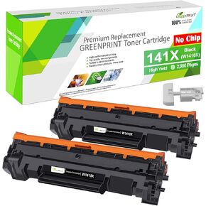 [ Can't Work with H P + Printer Model End with ''e'' ] [ NO CHIP with Tools ] Compatible Toner Cartridges 141X W1410X ( W1410A, 141A ) 2 Black 2000 Pages for H P M110 M110w M139 M139w M140 M140w