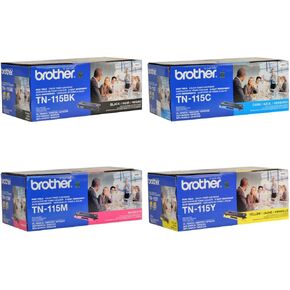 Brother TN115BK, TN115C, TN115M, TN115Y High Yield Black, Cyan, Magenta and Yellow Toner Cartridge Set