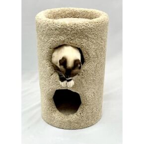 GIA Home Furniture Series Cat Two Story Condo مع مخبأ مريح وأنبوب لعب وعمود خدش، مجموعة من 1، بيج in Kuwait