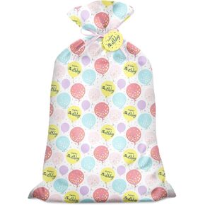 Laidans 56" Extra Large Birthday Plastic Gift Bag, Jumbo Gift Bag Colorful Balloon Design for Girls’ Kids Birthdays Parties or Celebrating