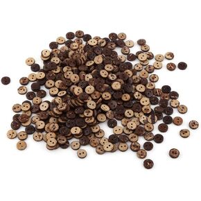 Small Brown Buttons For Crafts,Coconut Shell Buttons 1cm + Coconut Shell 2 Holes 400Pcs Brown Sewing Buttons Scrapbooking Decor Accessories 10mm Buttons,