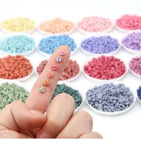4mm / 0.16 inches Super Tiny Polyester Matte Finish Round Buttons, Mini Buttons, in 24 Colors, Micro Mini Buttons, Perfect for Doll Clothes (10PCS)