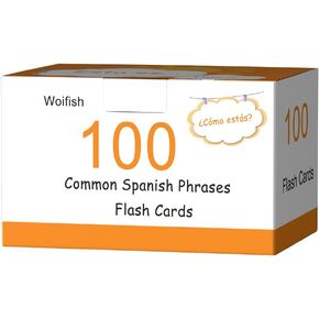 100 Essential Spanish Phrases Flash Cards for Adults - Learn Spanish Phrases for Beginners with Durable & Portable Flashcards- Spanish Flashcards Simple Phrases