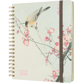Kokonote Japanese Art Diary 2024 | Big Size 8.3 x 9.8 inches - 21 x 25 cm | 17 Months Diary Week To View | August 2023 - December 2024 | Mid Year Diary 2023-2024 With Stickers & Tabs