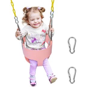 DECORLIFE Toddler Swing Seat, Support 330lb, Outdoor High Back Full Bucket Baby Swing Seat with Coated Chains, Swing Sets Accessories for Backyard, Ourdoor and Indoor