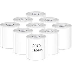 Phomemo Thermal Direct Label Paper Set, 1.96''X1.18'' Strong Self-Adhesive Labels, M110/M220/M120/M200/M221 /M150/M250, 230Pcs Per Roll, Black on White,9 Rolls