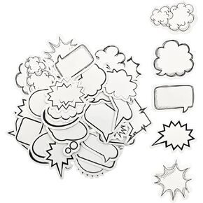 270 PCS Dialog Box Paper Stickers, Thought Bubbles Stickers, Cute Label Stickers, for Scrapbooking Journaling Water Bottle Laptop Diary Planners Collage Envelope Phone Case Art Crafts DIY Decoration