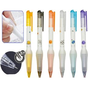 6 PCS Astronaut Pens Retractable Spaceman Pens Soft Ergonomic Grip Pen Outer Space Planet Pen Gel Pens Black Ink For School Supplies Party Christmas