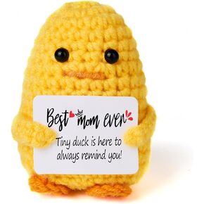 Gifts for Mom from Daughter Son,Best Mom Ever Handmade Emotional Cheer Up Support Knitted Duck for Mom Birthday Christmas Mother's Day Valentine's Day Gifts