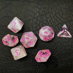 Bescon Crystal Blue 7-pc Poly Dice Set, Bescon Polyhedral RPG Dice Set Crystal Series