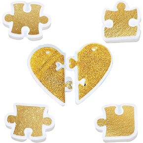 5Pcs/Set Puzzle Piece Silicone Resin Molds, Mini Heart Shaped Puzzle Silicone Epoxy Resin Jewelry Earring Necklace Pendant Keychain Making Mold DIY Handmade Craft Tools