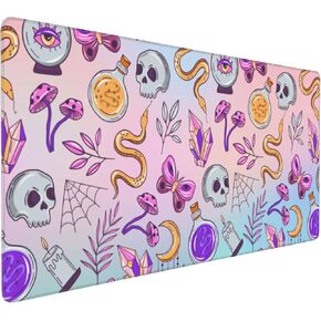 Magic Witchy Goth Extended Gaming Mouse Pad 35.4" X 15.7"Inch,Large XXL Mousepad, Non-Slip Rubber Base Desk Pad Keyboard Mat for Laptop, Computer & PC