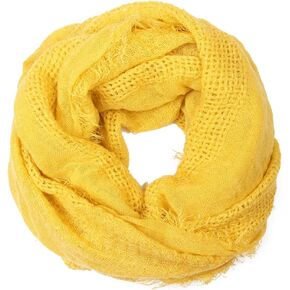 MYS Collection Women's Shawl Wrap Warm Scarf - Cozy Oblong/Stripe Light Circle Infinity Plaid