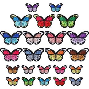 Lusofie 23 Pcs Butterfly Iron On Patches 2 Sizes Butterfly Patches Butterfly Applique Sew On Patches Applique Patches Sew Jean Patches for DIY Decoration T-Shirt Backpack Hoodies Shoes Bags